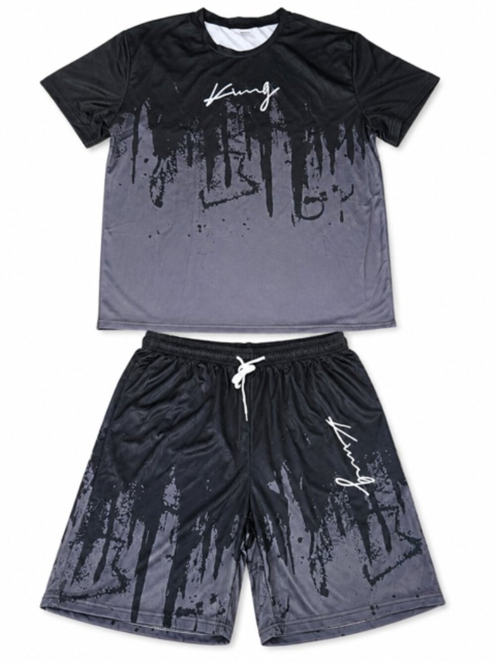 King's Style Gradient Letter Casual Sport 2pcs Set NIP